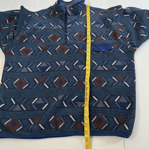 Patagonia Mens Synchilla Aztec Snap-T Fleece Pullover Lifecycle Glass Blue L - Picture 6 of 7